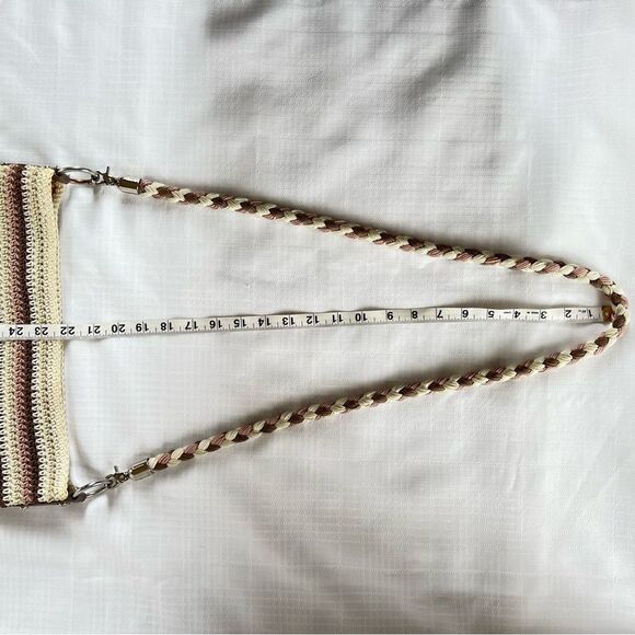 The SAK Hobo Neutral Tan Crochet Braided Strap Boho Women's Bag Purse - Picture 6 of 15